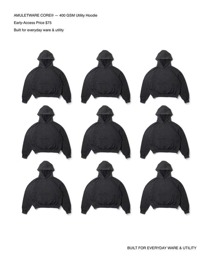 CORE HOODIE 400GSM (BLACK)