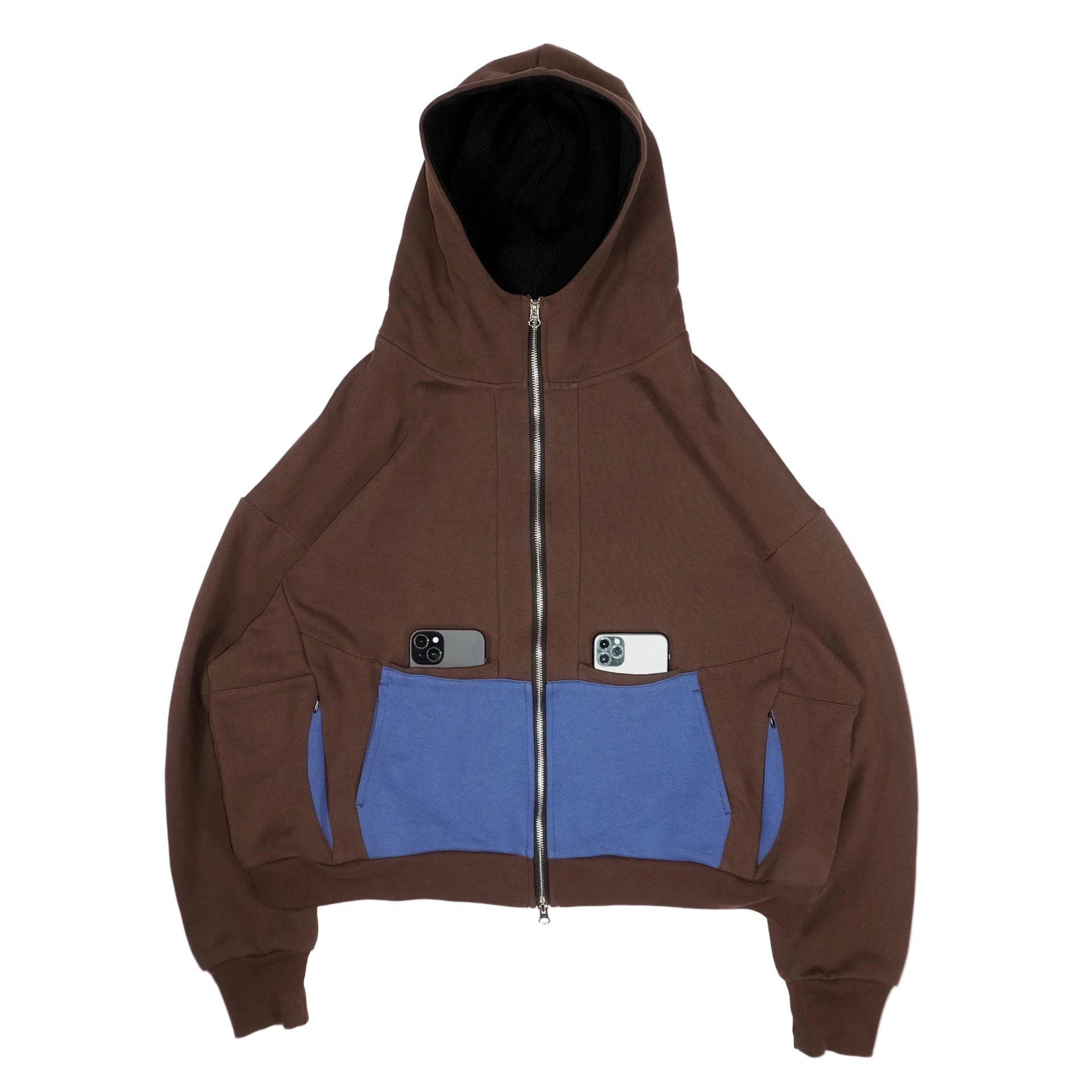COLOR BLOCK HOODIE (BROWN)