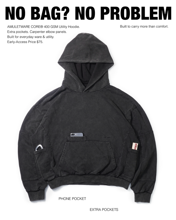 CORE HOODIE 400GSM (BLACK)