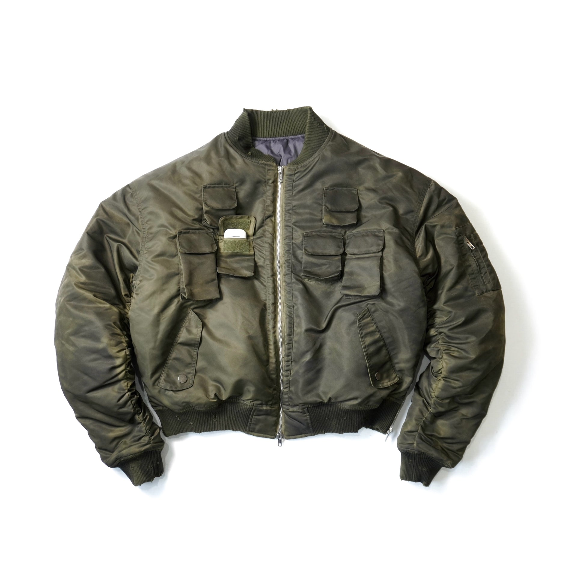 MUD DYED UTILITY BOMBER JACKET